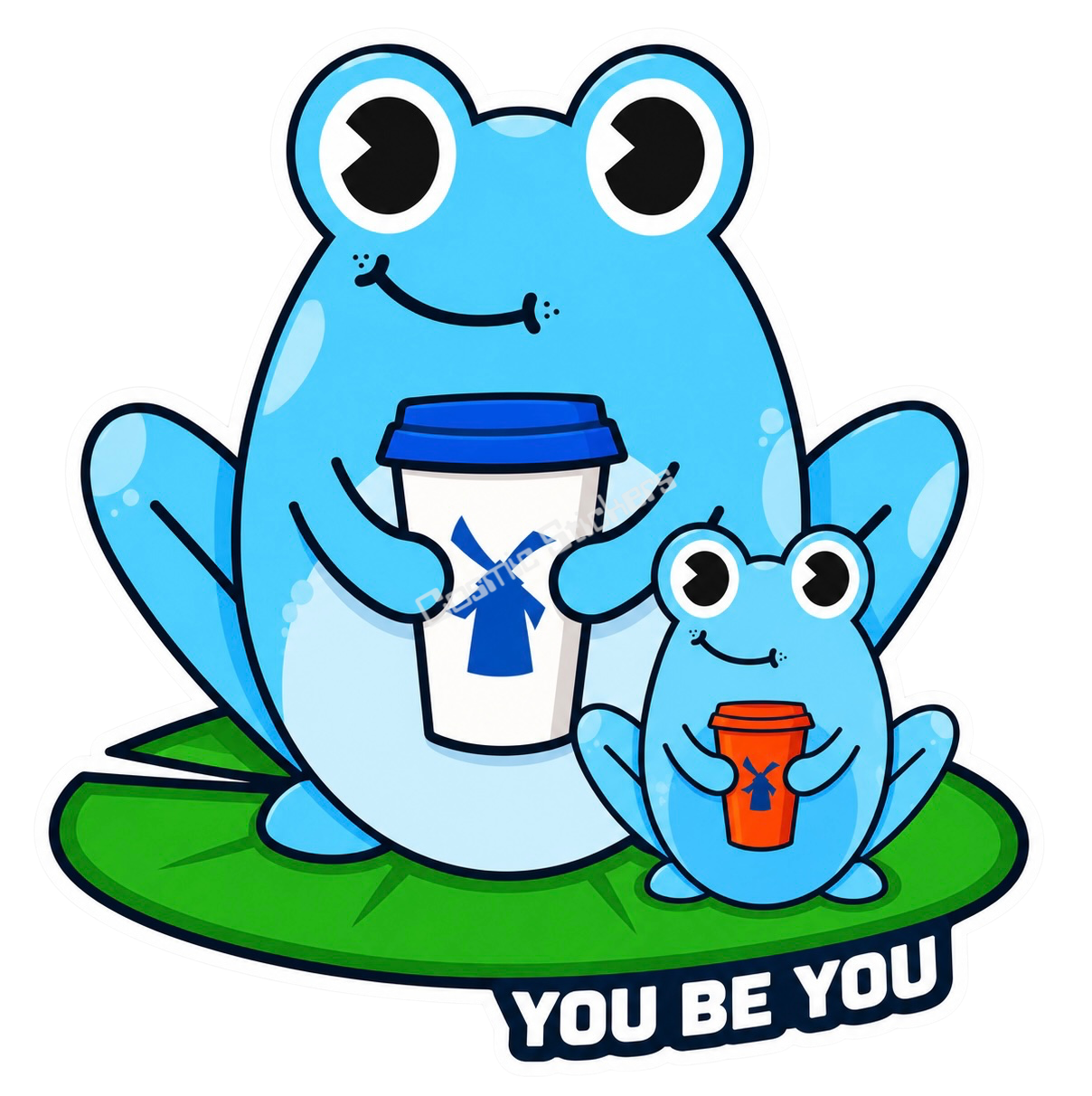 Dutch Coffee Frogs - Blue Frog W/ Baby Frog
