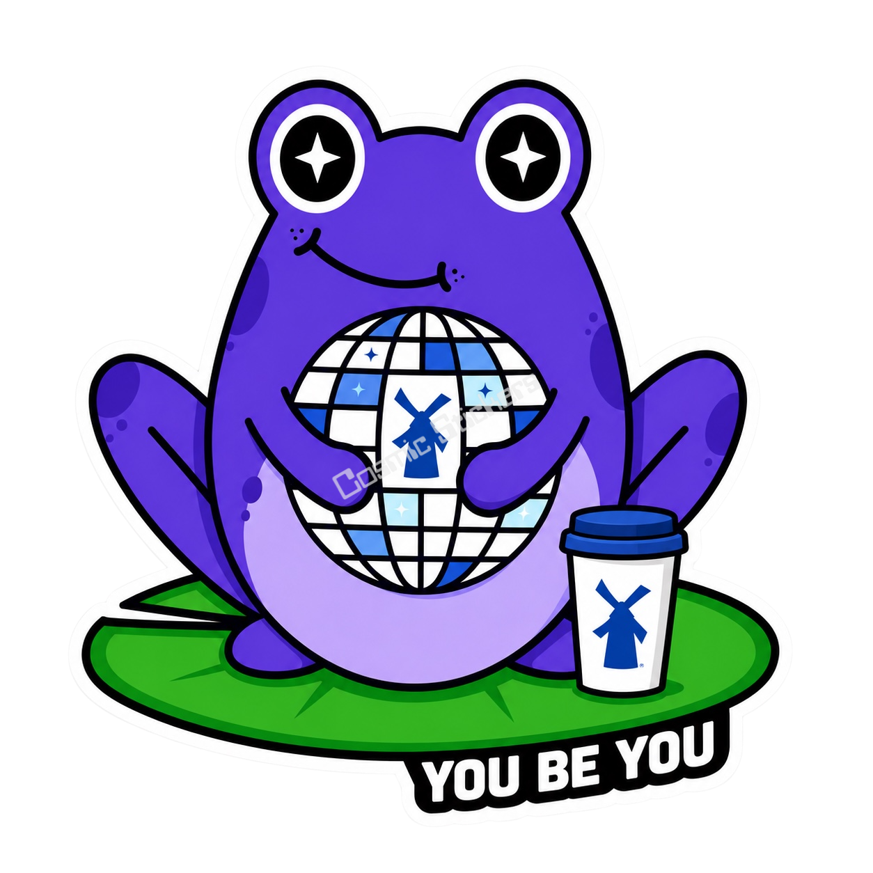 Dutch Coffee Frogs - Purple Frog W/ Disco Ball