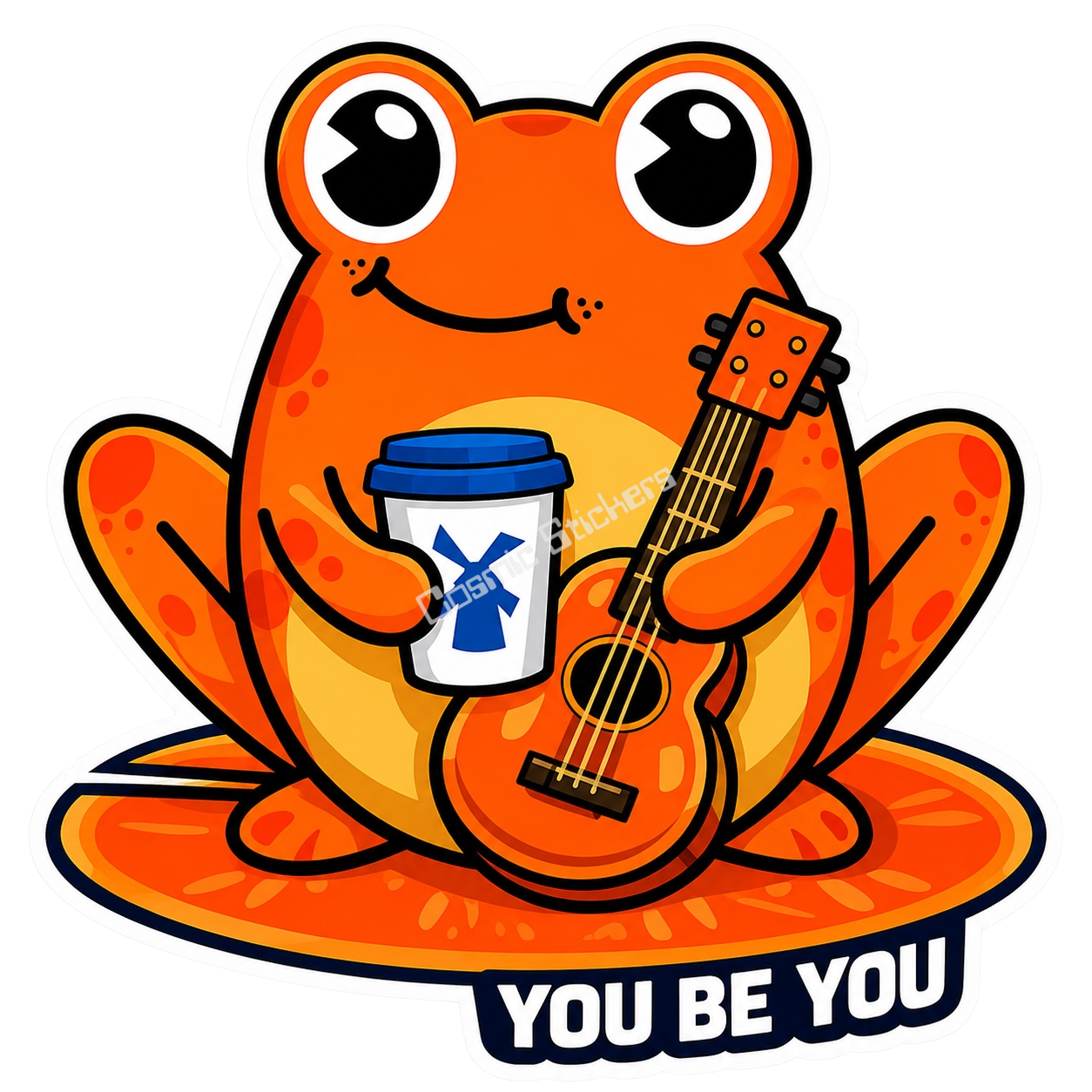 Dutch Coffee Frogs - Orange Frog W/ Guitar