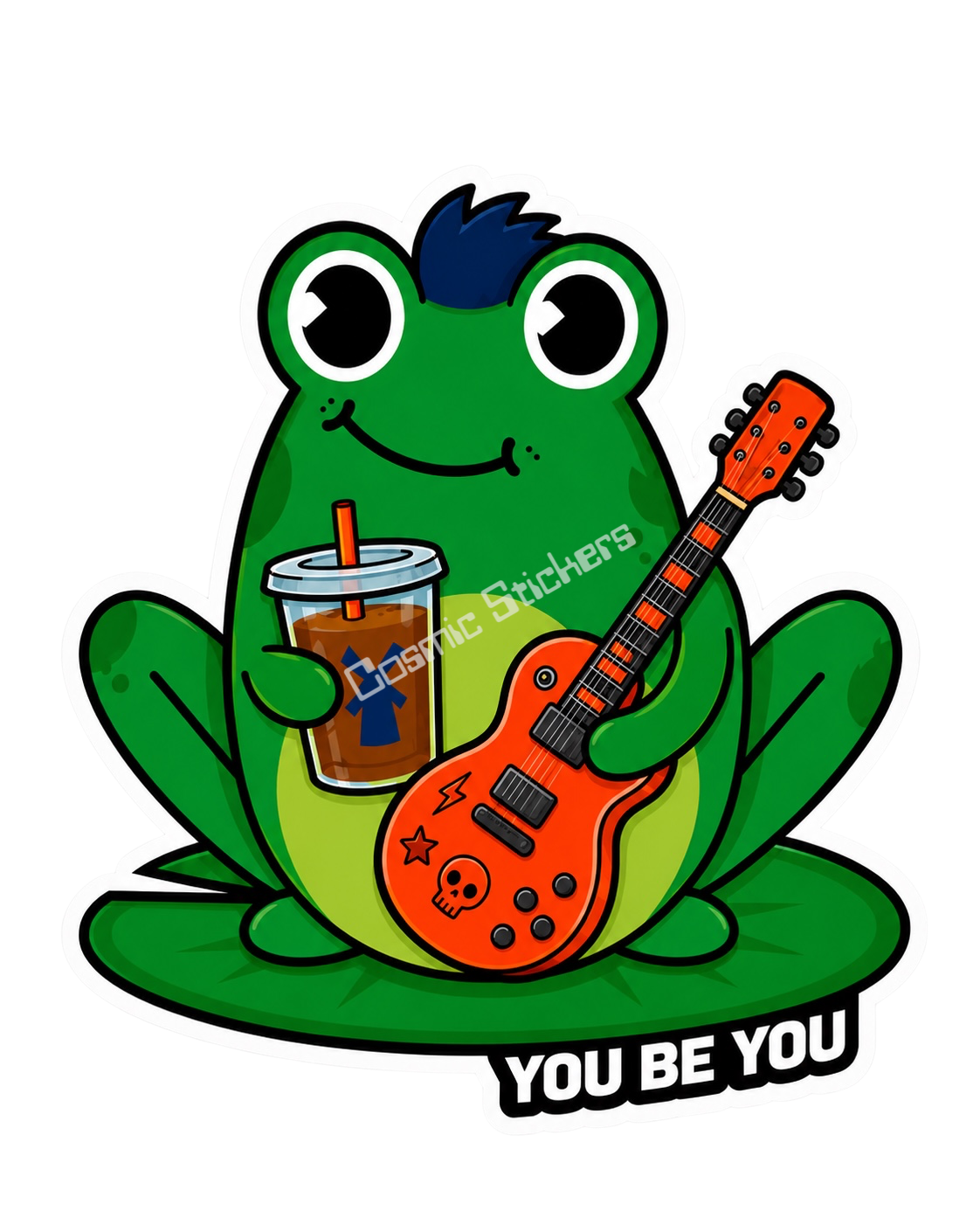 Dutch Coffee Frogs - Green Frog W/ Guitar