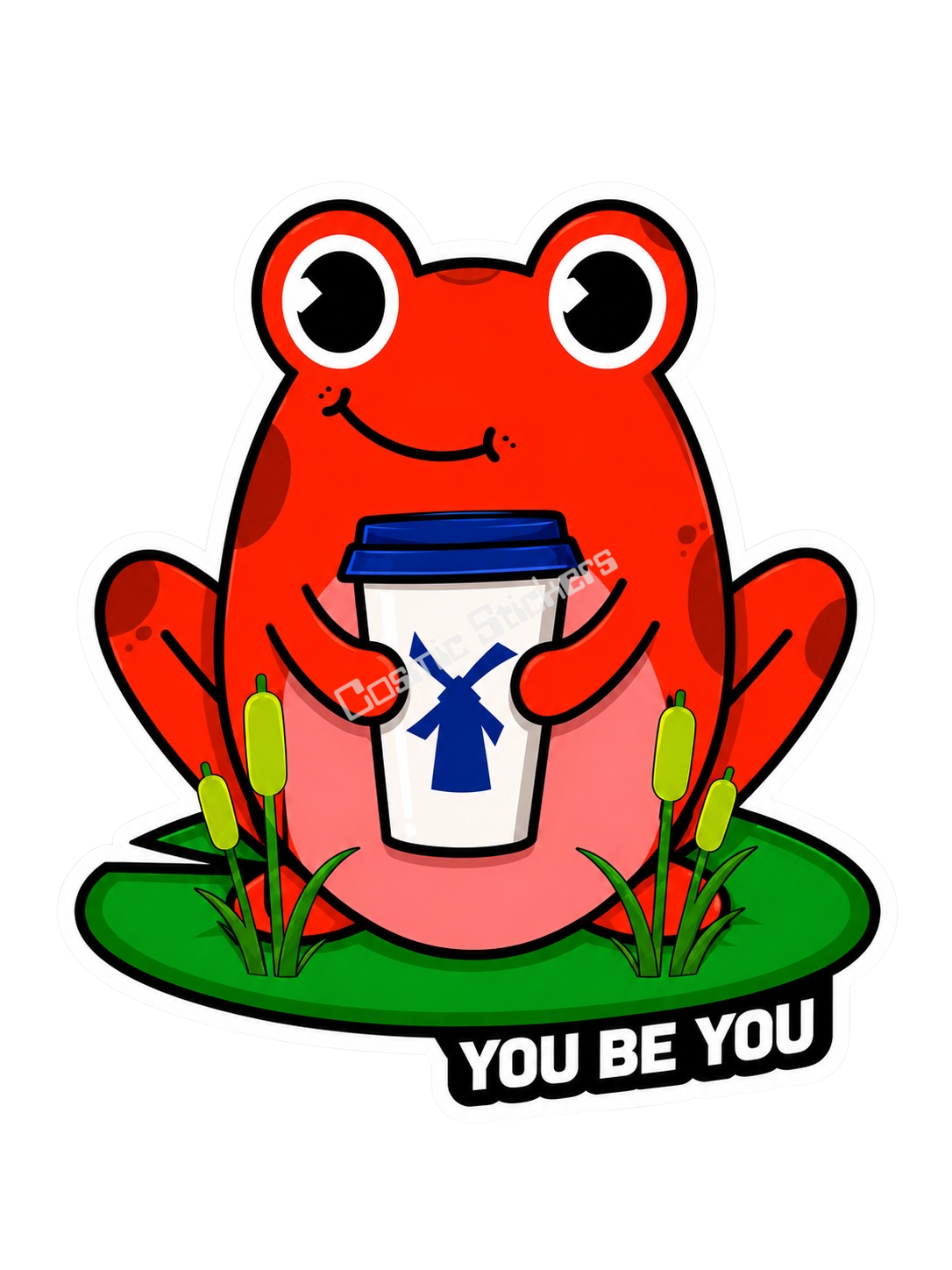 Dutch Coffee Frogs - Red Frog W/ Plants