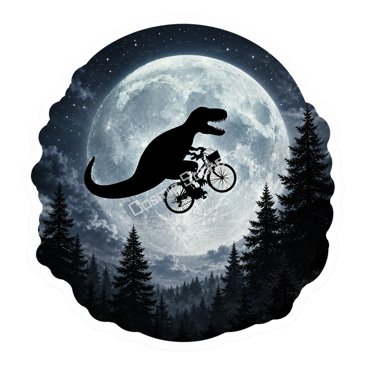 Dino Universe- T-Rex Riding Bike (Full Silhouette)