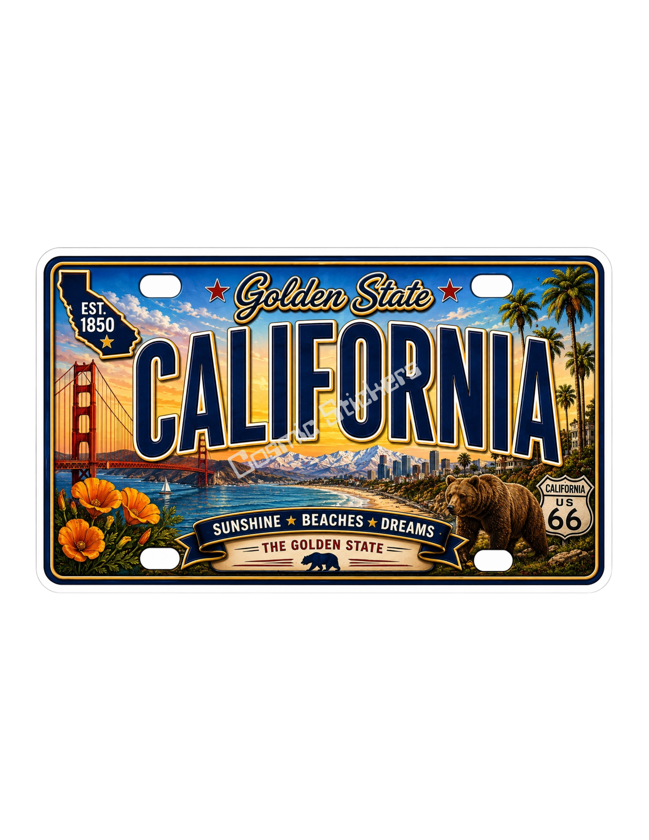 50 State License Plate Sticker Collection