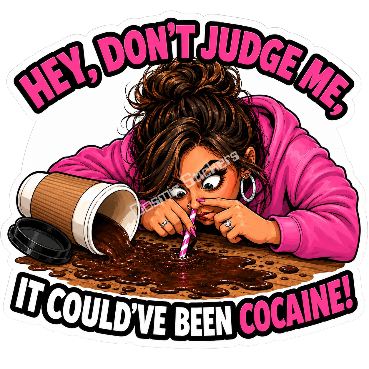 Cosmic Stickers - Coffee Fiend- Woman