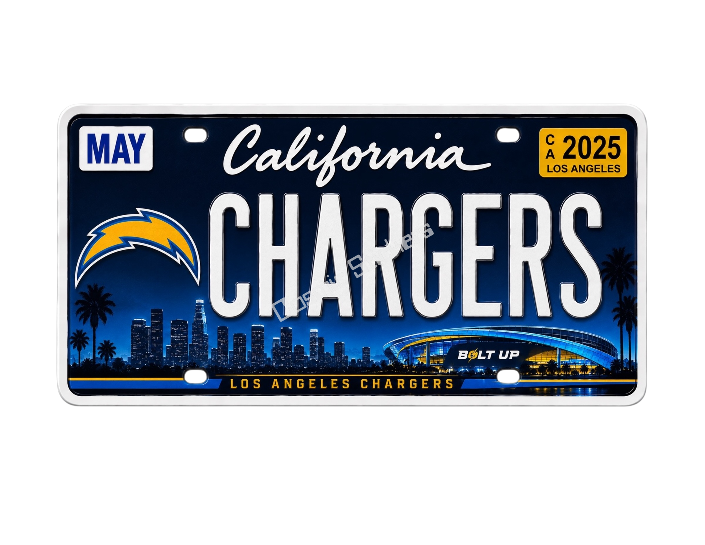 Sports Team License Plate Frame Sticker - Chargers