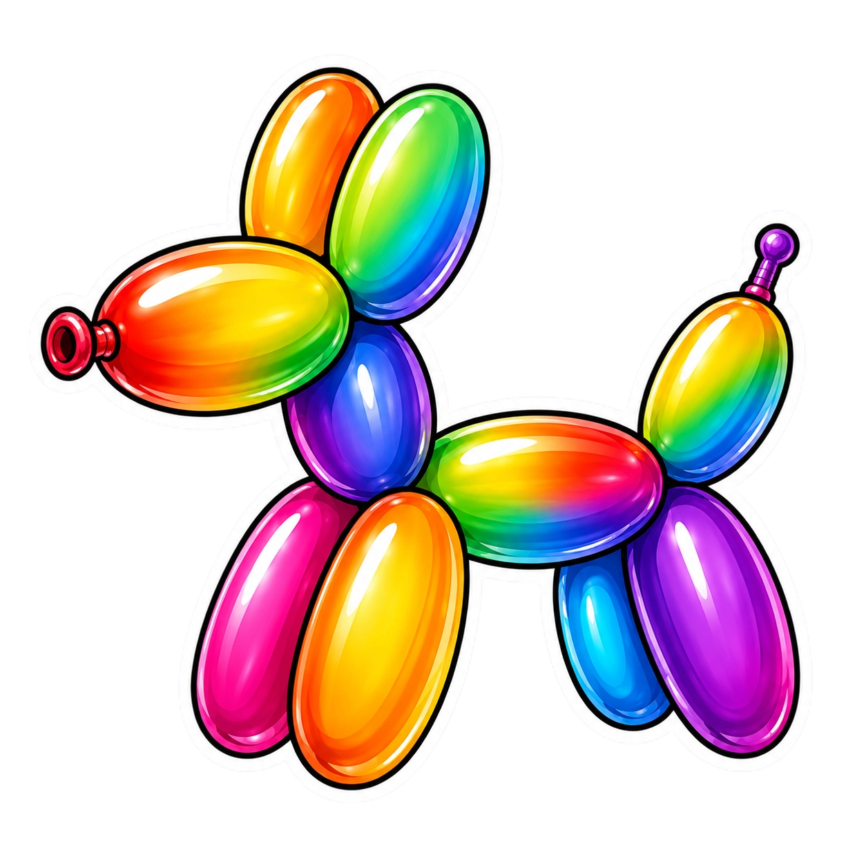 Balloon Animal Stickers -  Rainbow