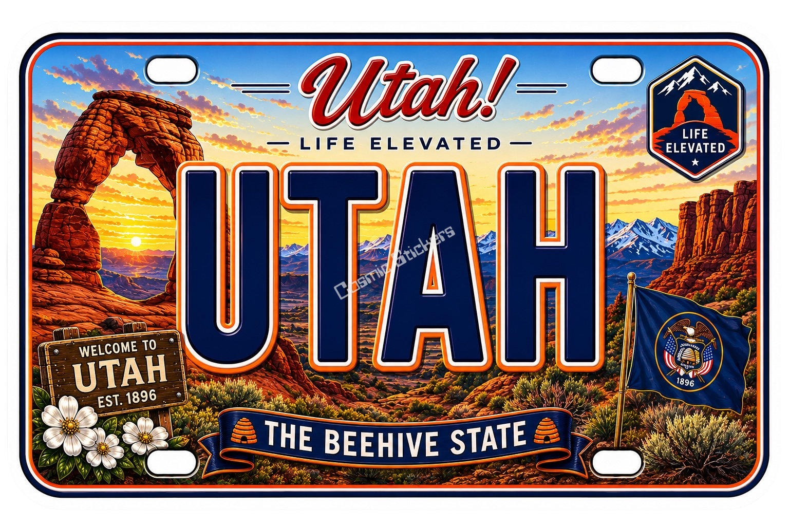 50 State License Plate Sticker Collection •UT•