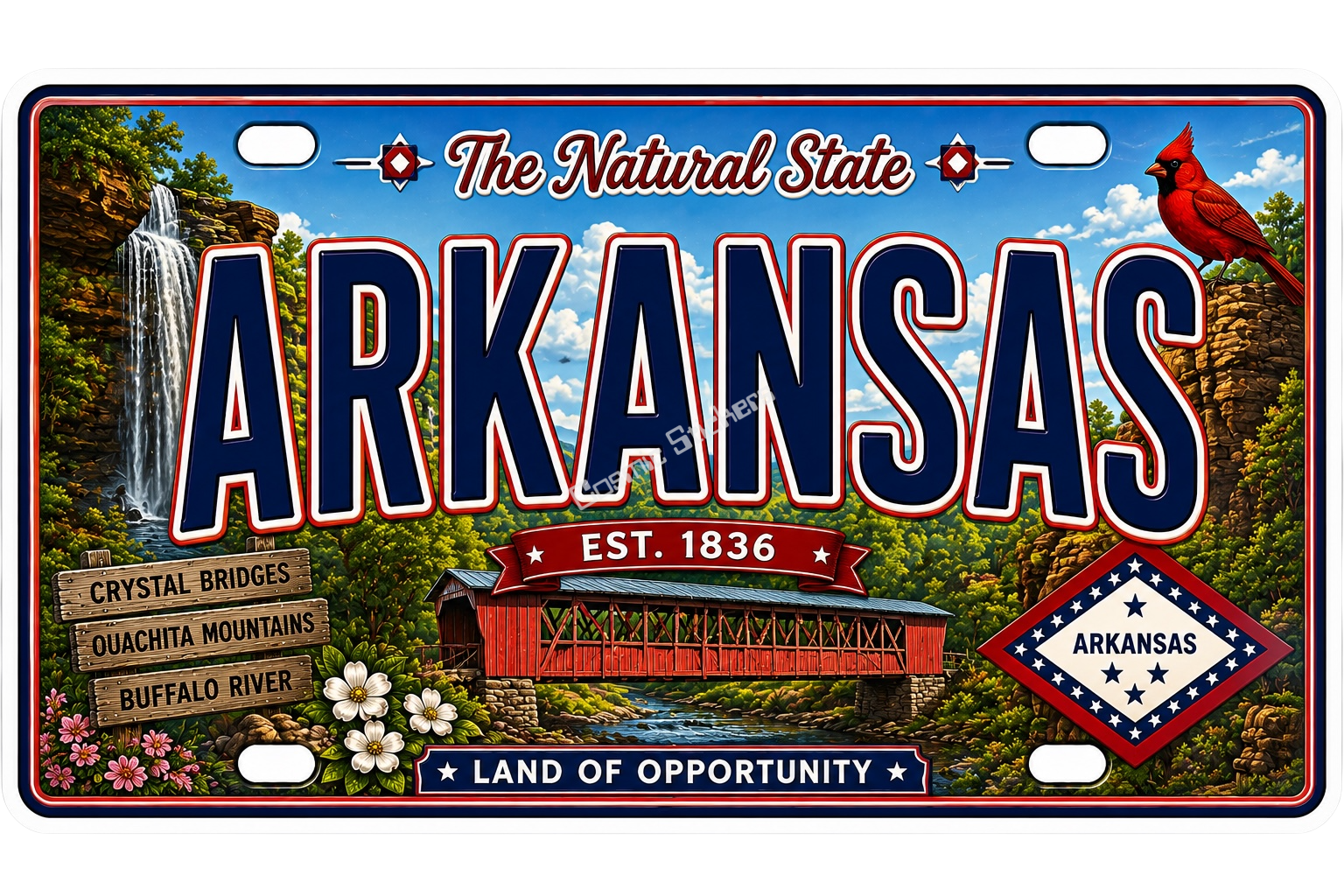 50 State License Plate Sticker Collection •AR•