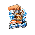 Always Swirling Iced Coffee Sticker - Classic Blue