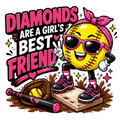 Girls Softball - Diamonds Are A Girls Best Friend