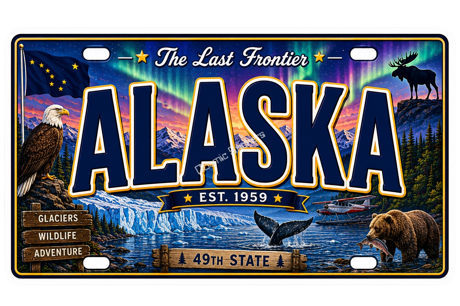 50 State License Plate Sticker Collection •AK•
