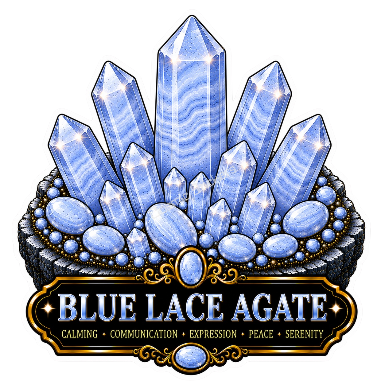 Crystal Meanings Collection - Blue Lace Agate