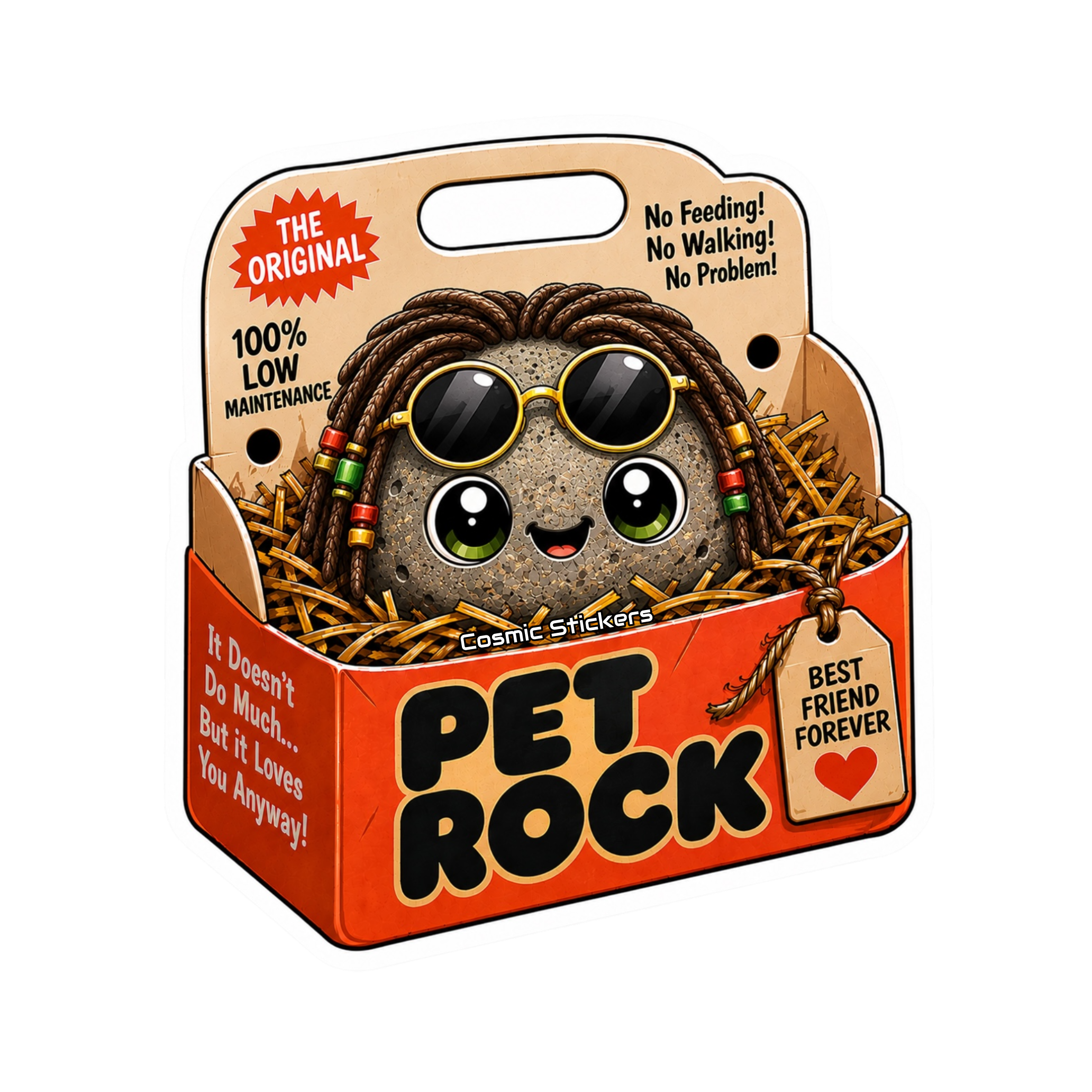Pet Rock Sticker Collection •Rasta Rocky•