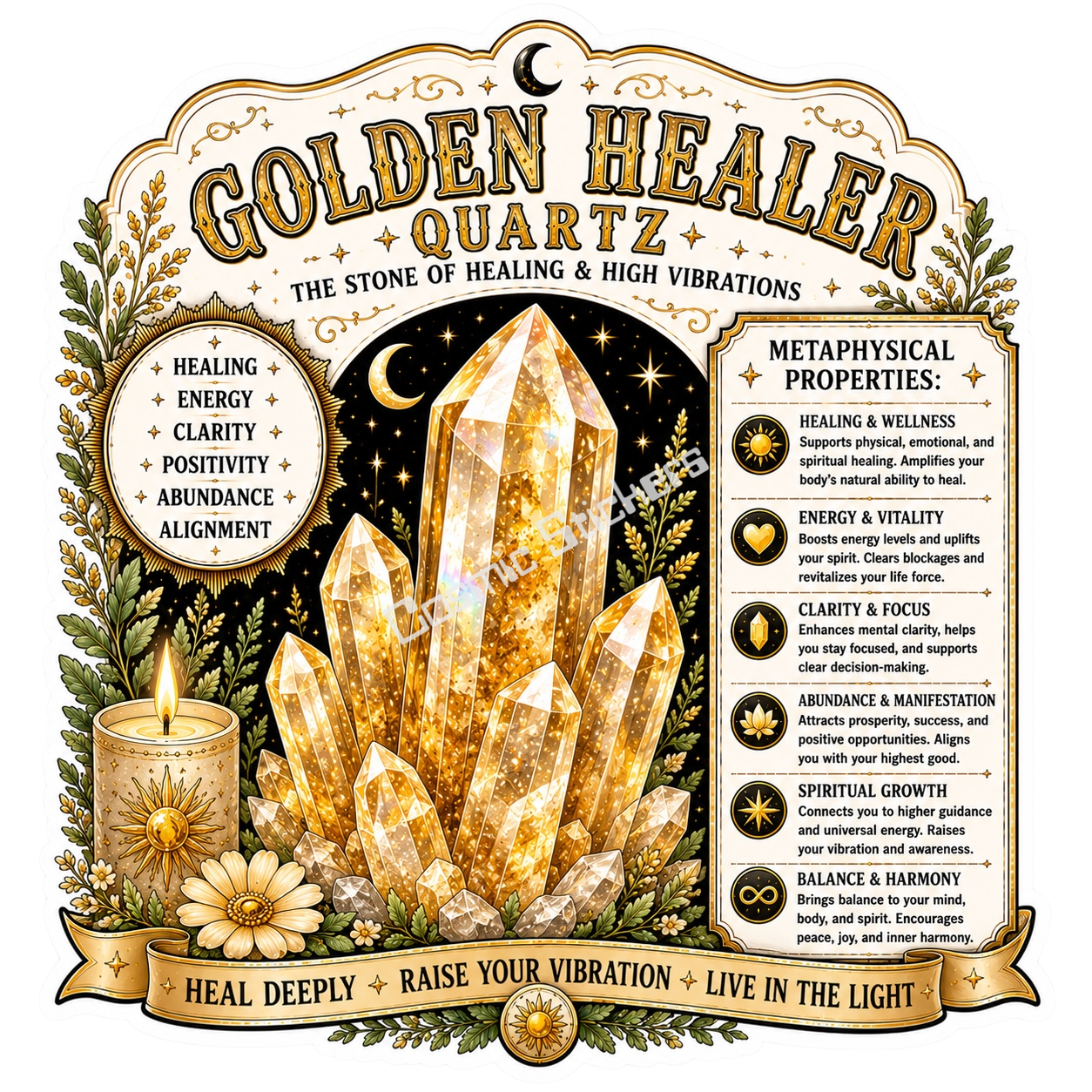 Crystal Properties - Golden Healer Quartz