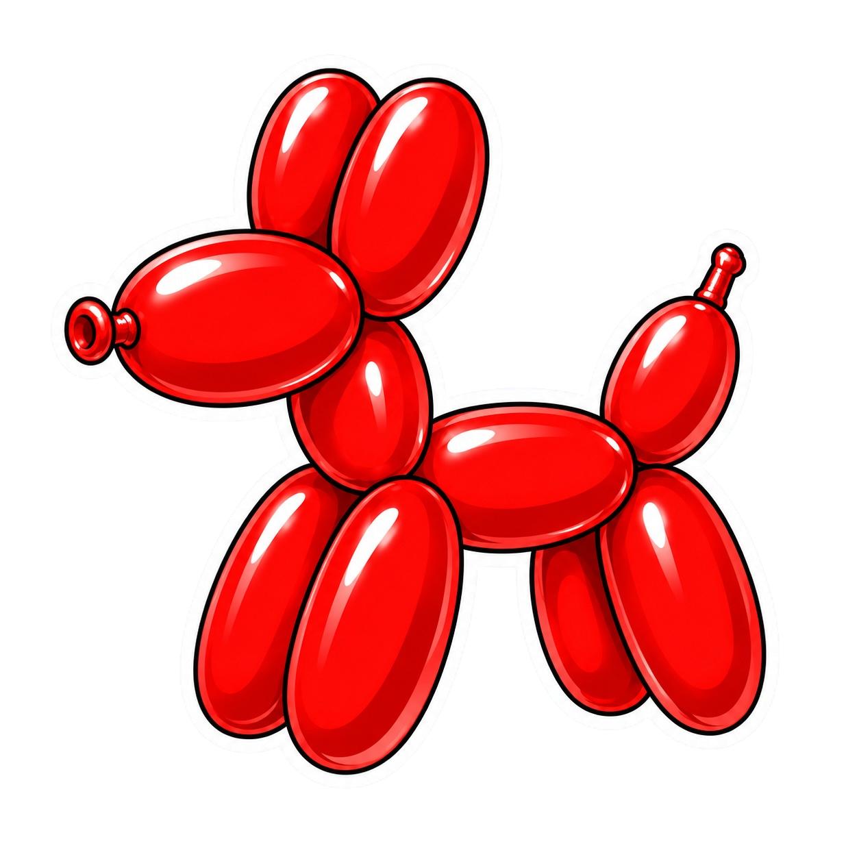 Balloon Animal Stickers - Red