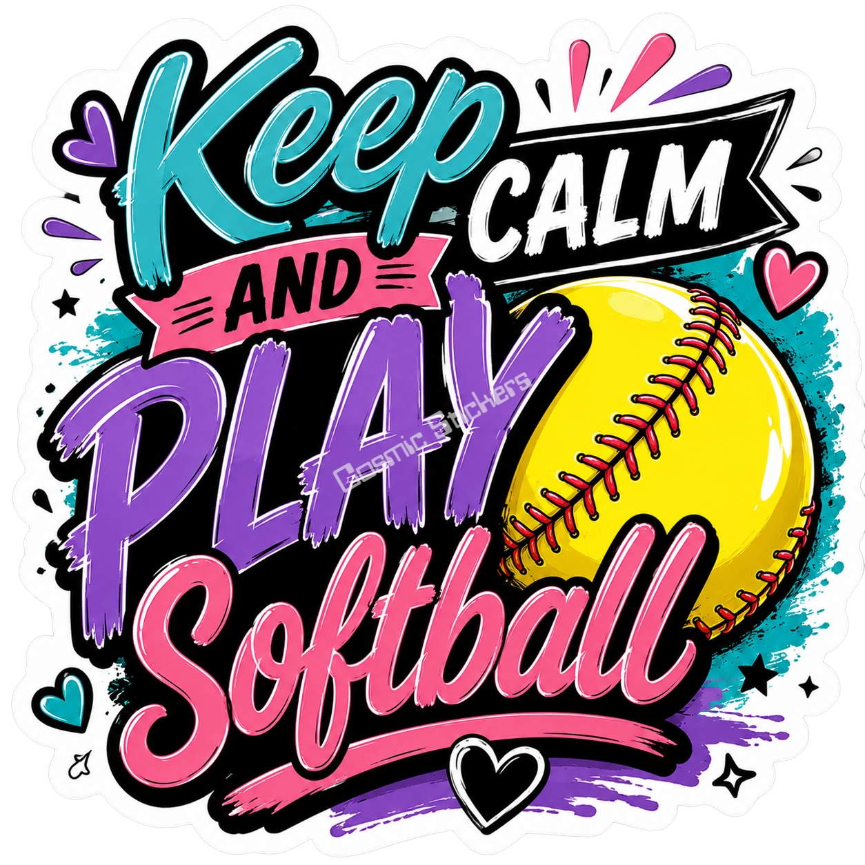 Girls Softball - Keep Calm and Play Softball