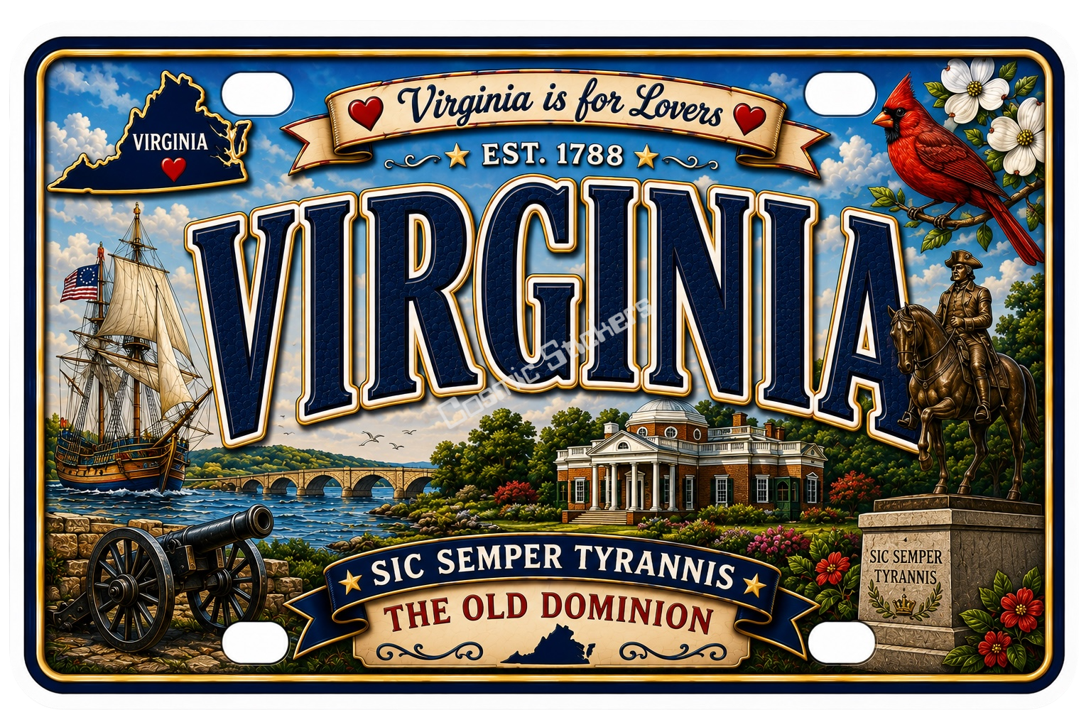 50 State License Plate Sticker Collection •VA•