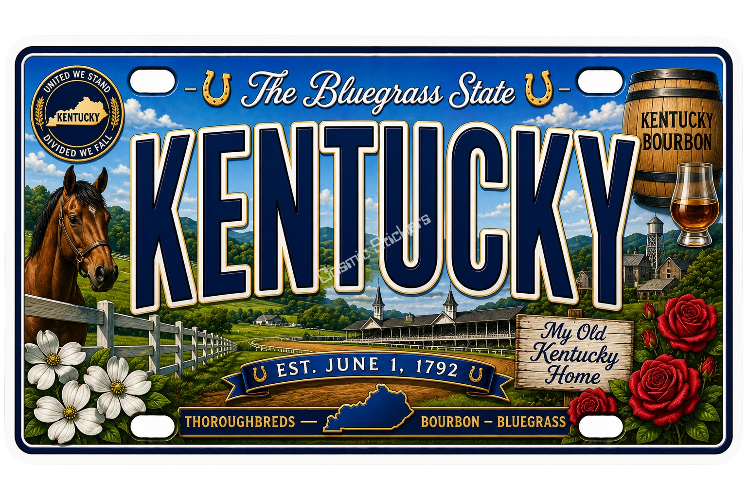 50 State License Plate Sticker Collection •KY•