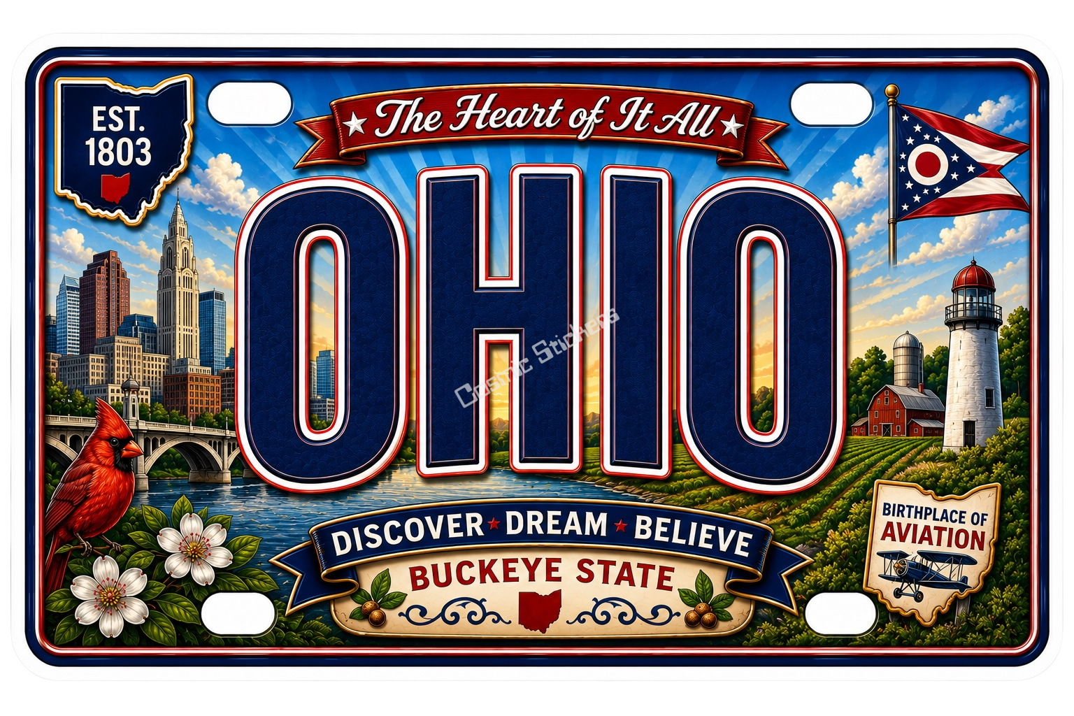 50 State License Plate Sticker Collection •OH•