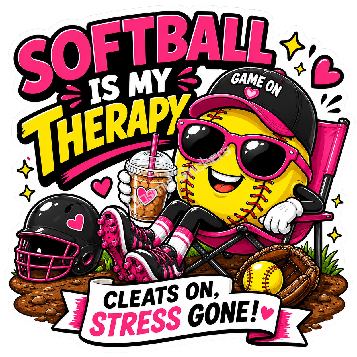 Girls Softball - Softball Is My Therapy