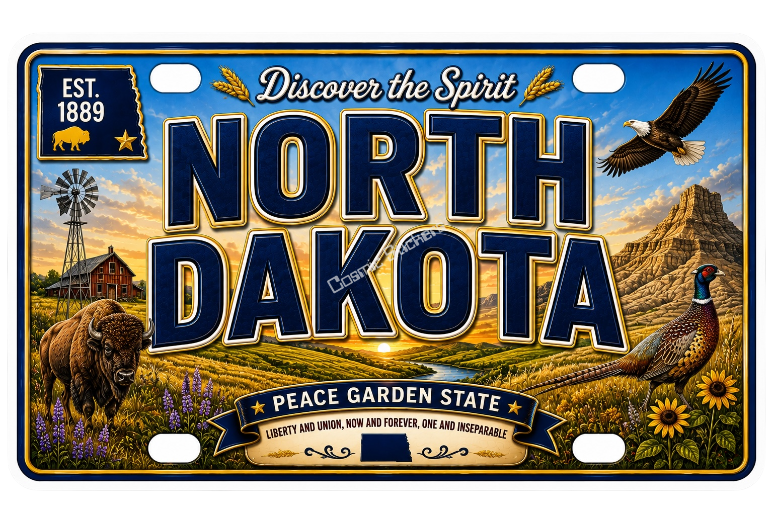 50 State License Plate Sticker Collection •ND•