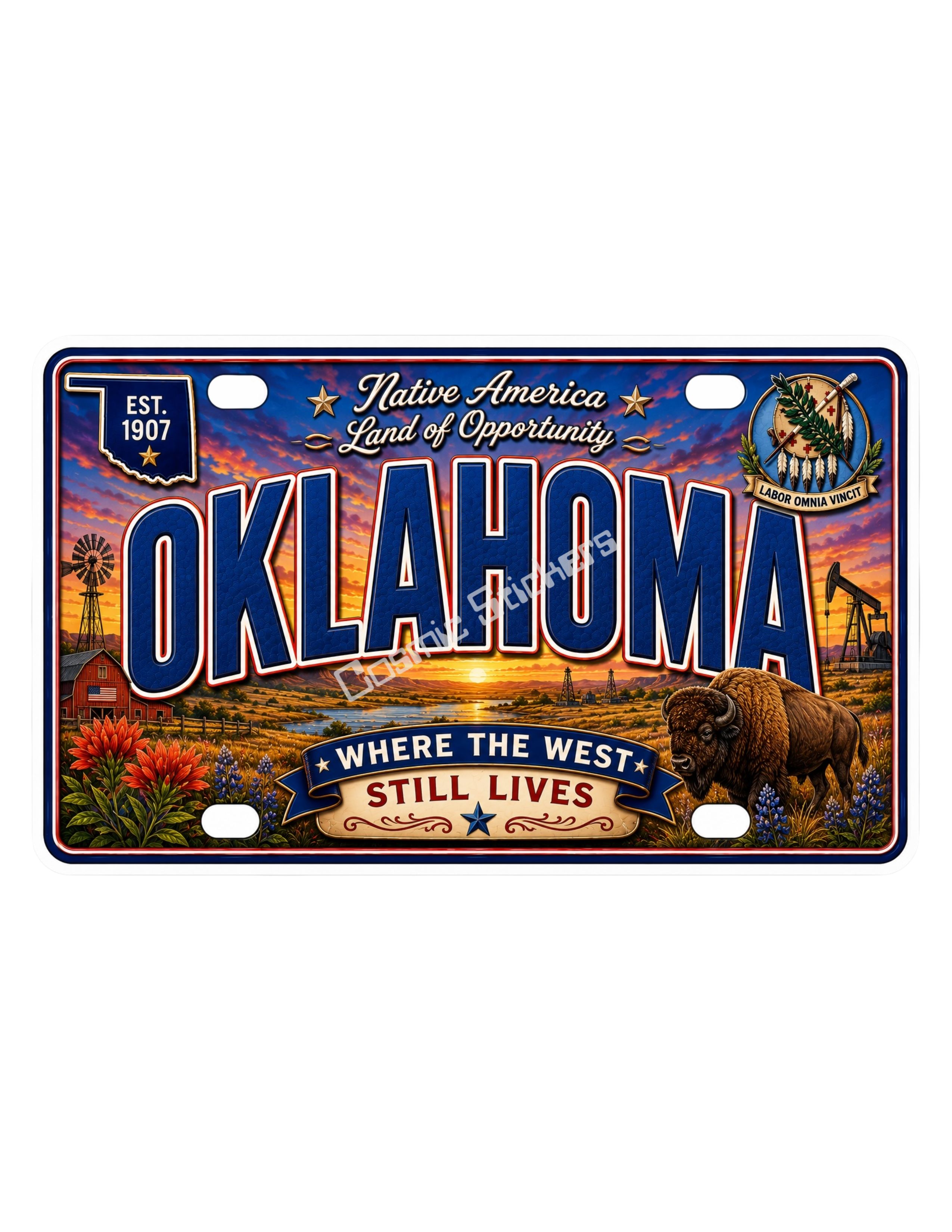 50 State License Plate Sticker Collection •OK•