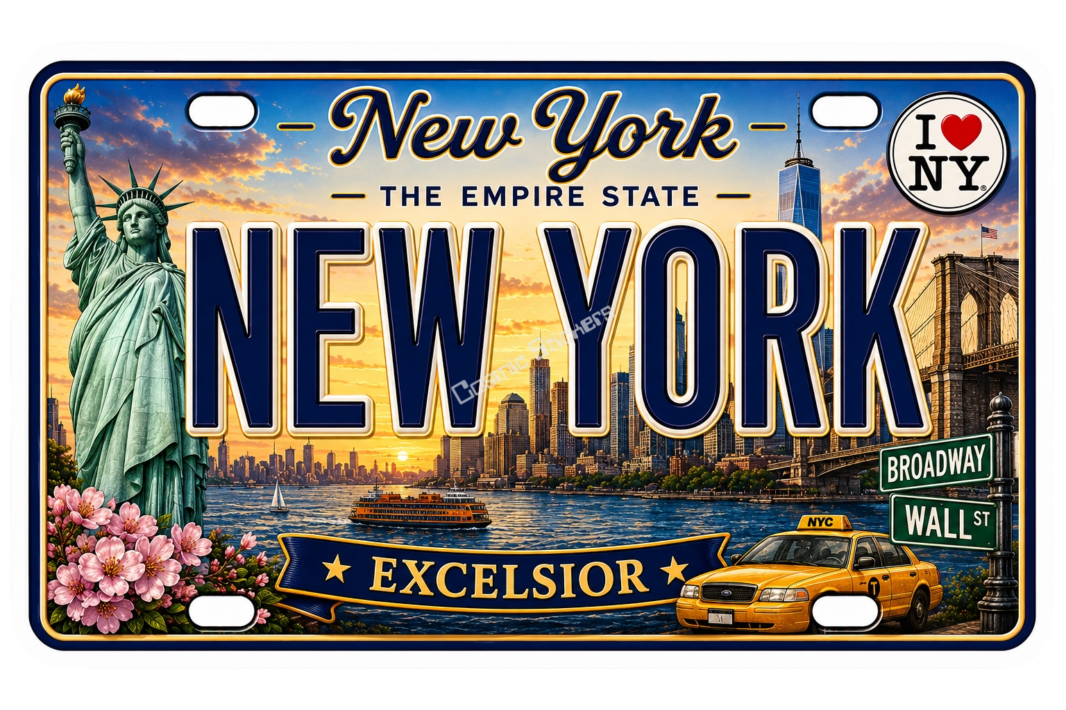 50 State License Plate Sticker Collection •NY•
