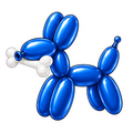 Balloon Animal Stickers - Dark Blue w/ Bone