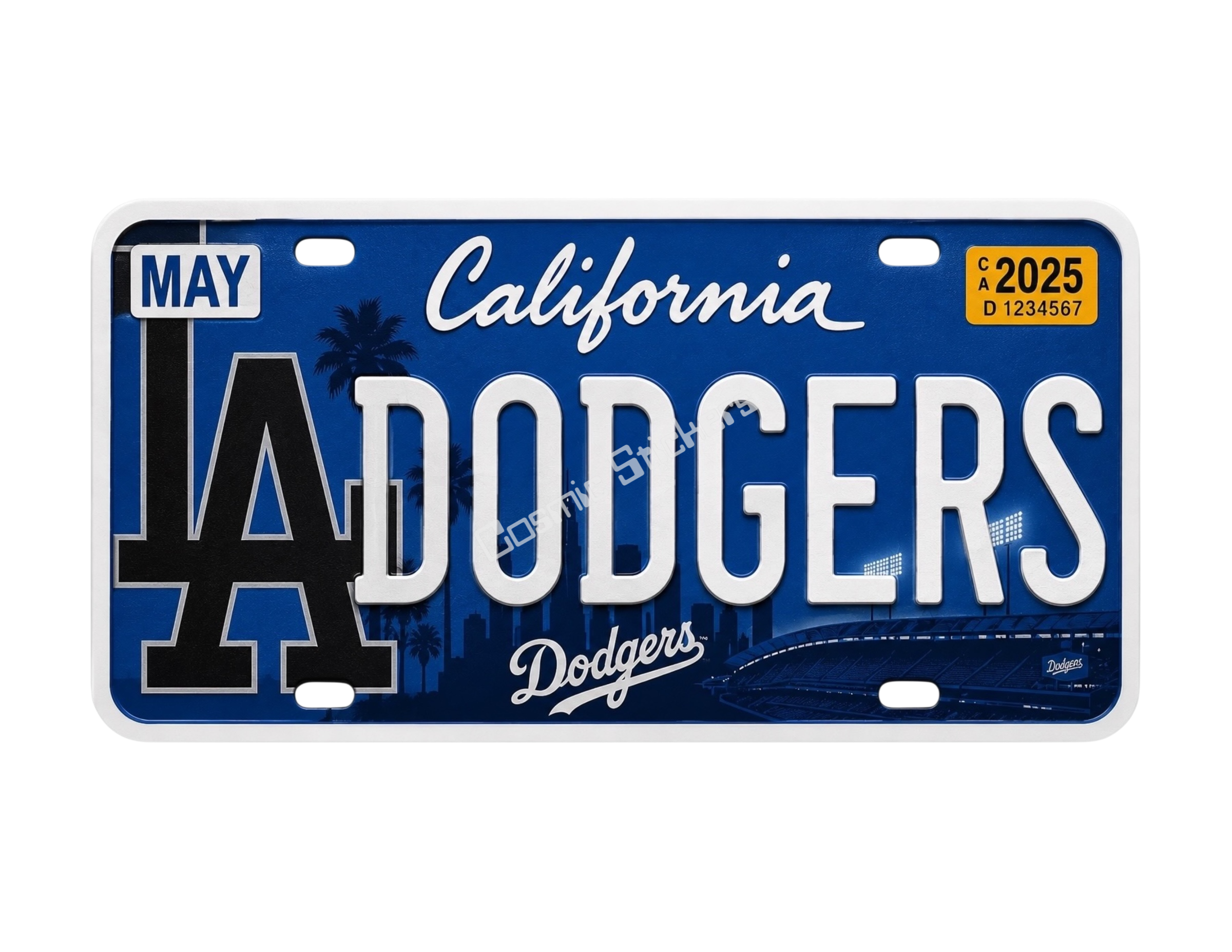 Sports Team License Plate Frame Sticker - Dodgers