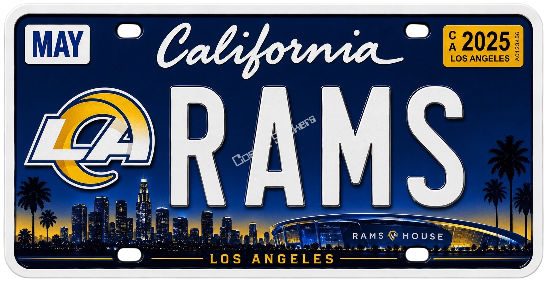 Sports Team License Plate Frame Sticker - Rams