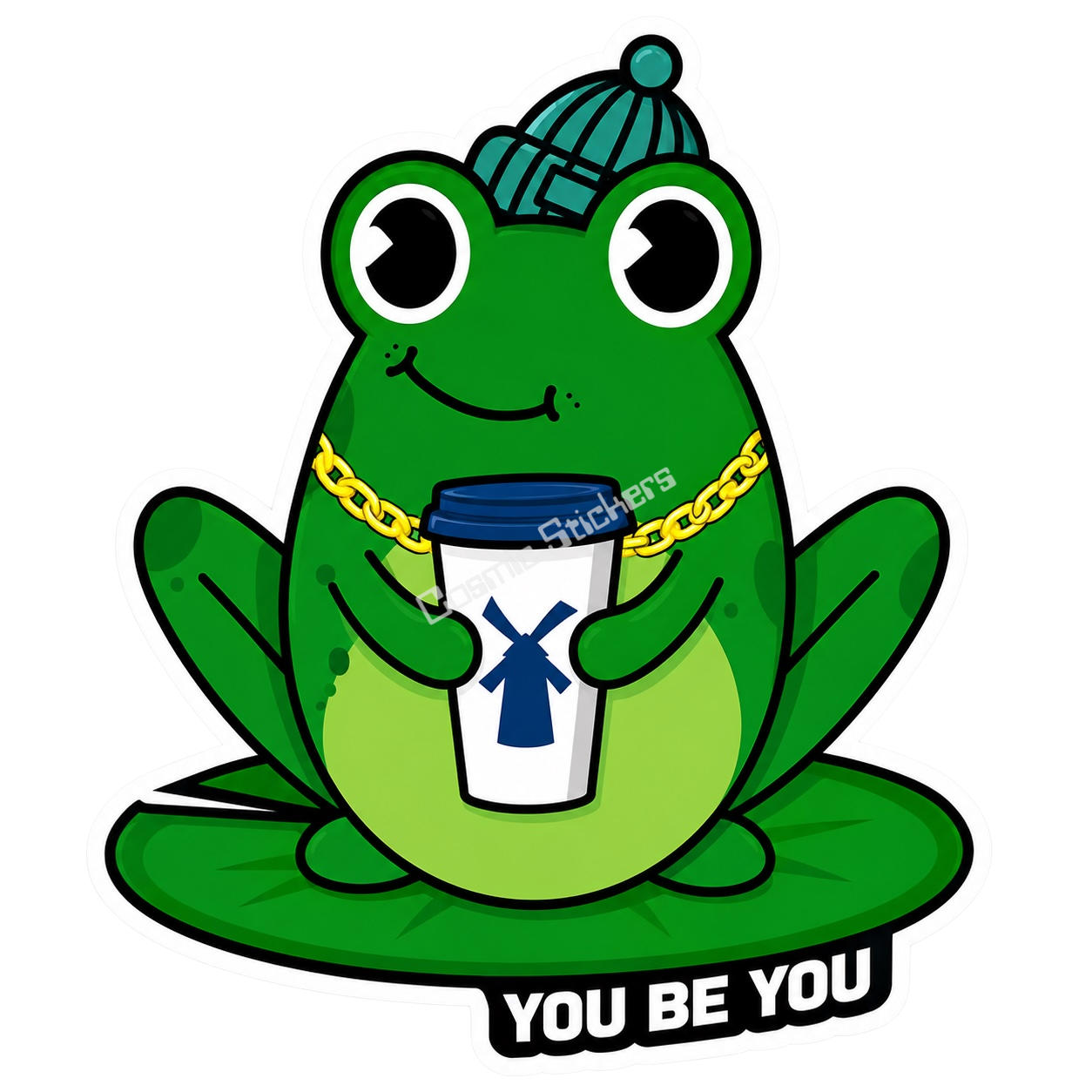 Dutch Coffee Frogs - Green Frog W/ Gold Chain