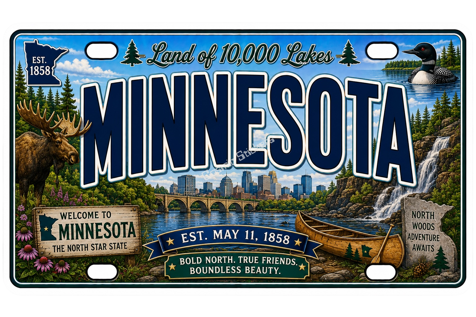 50 State License Plate Sticker Collection •MN•