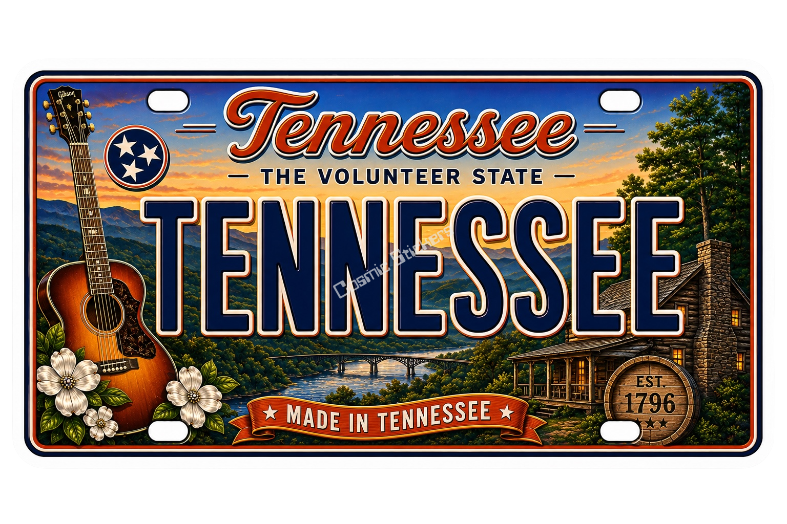 50 State License Plate Sticker Collection •TN•