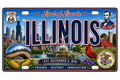 50 State License Plate Sticker Collection •IL•