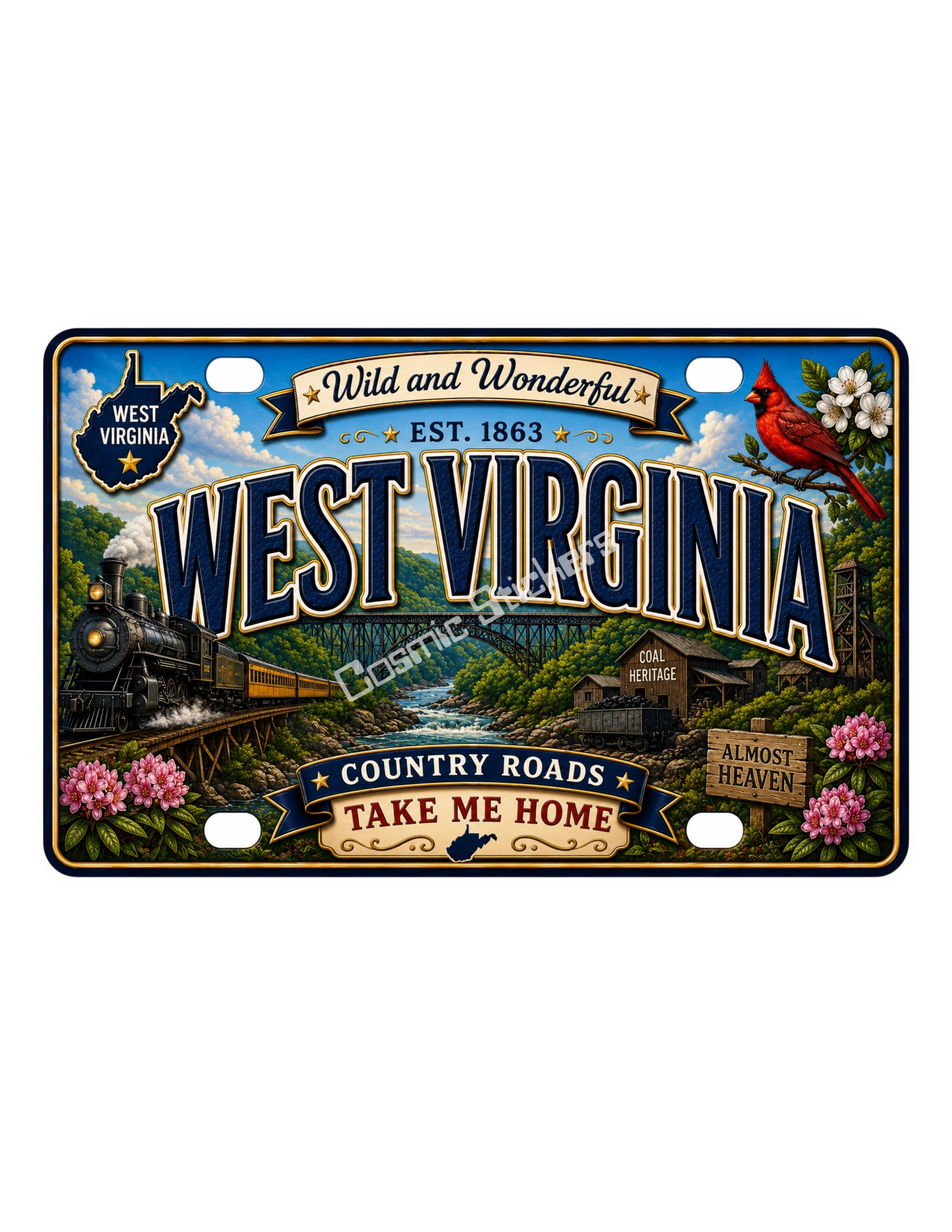 50 State License Plate Sticker Collection •WV•