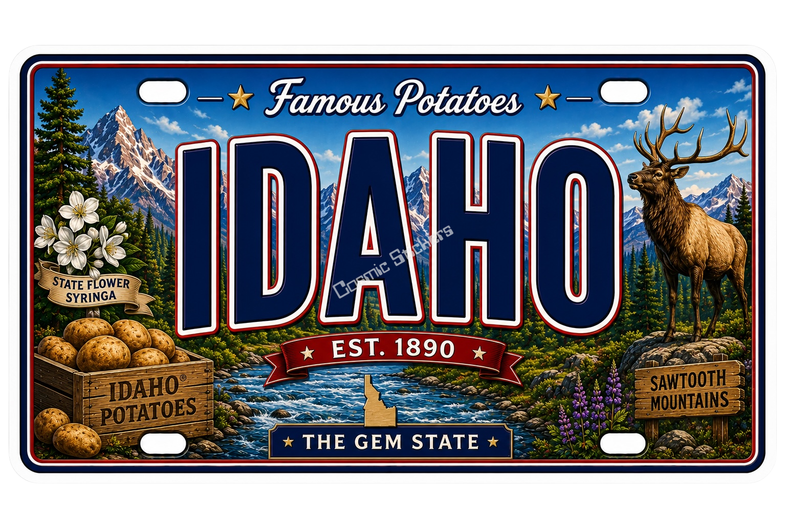 50 State License Plate Sticker Collection •ID•