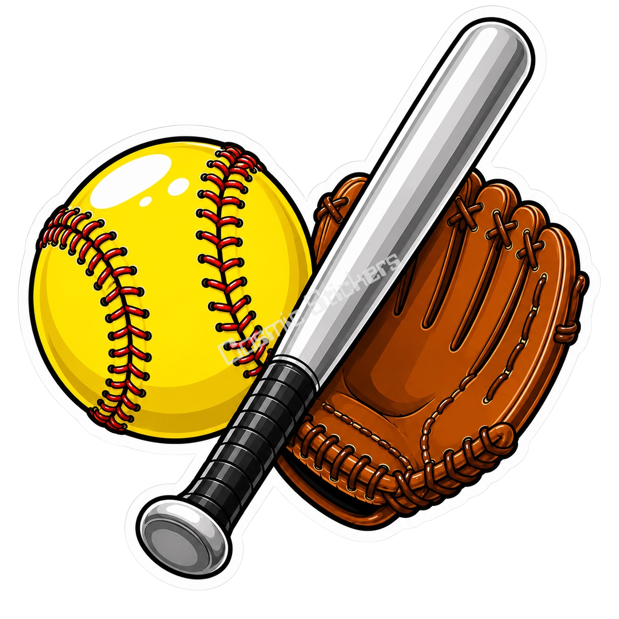 Girls Softball - Softball, Bat & Glove