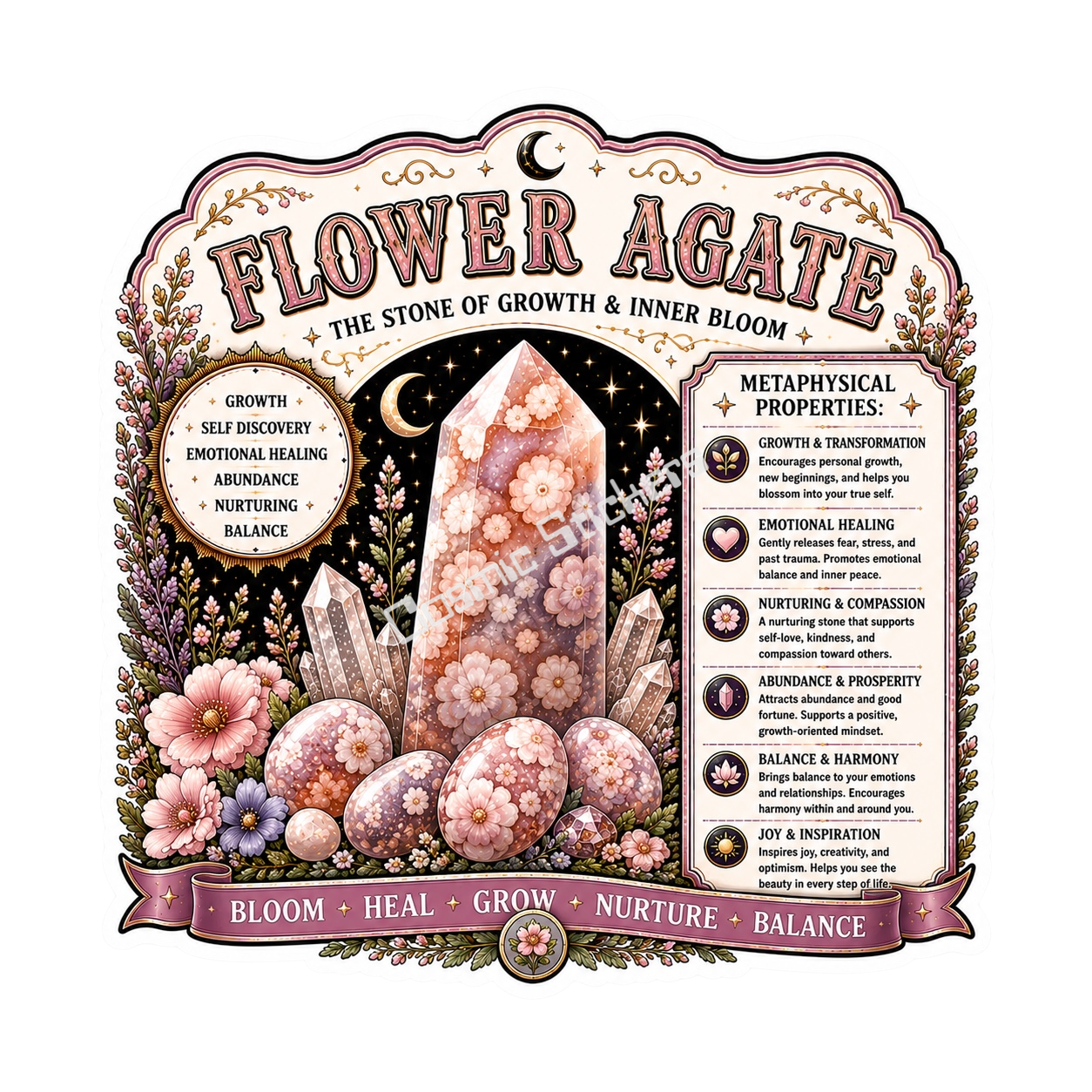 Crystal Properties - Flower Agate