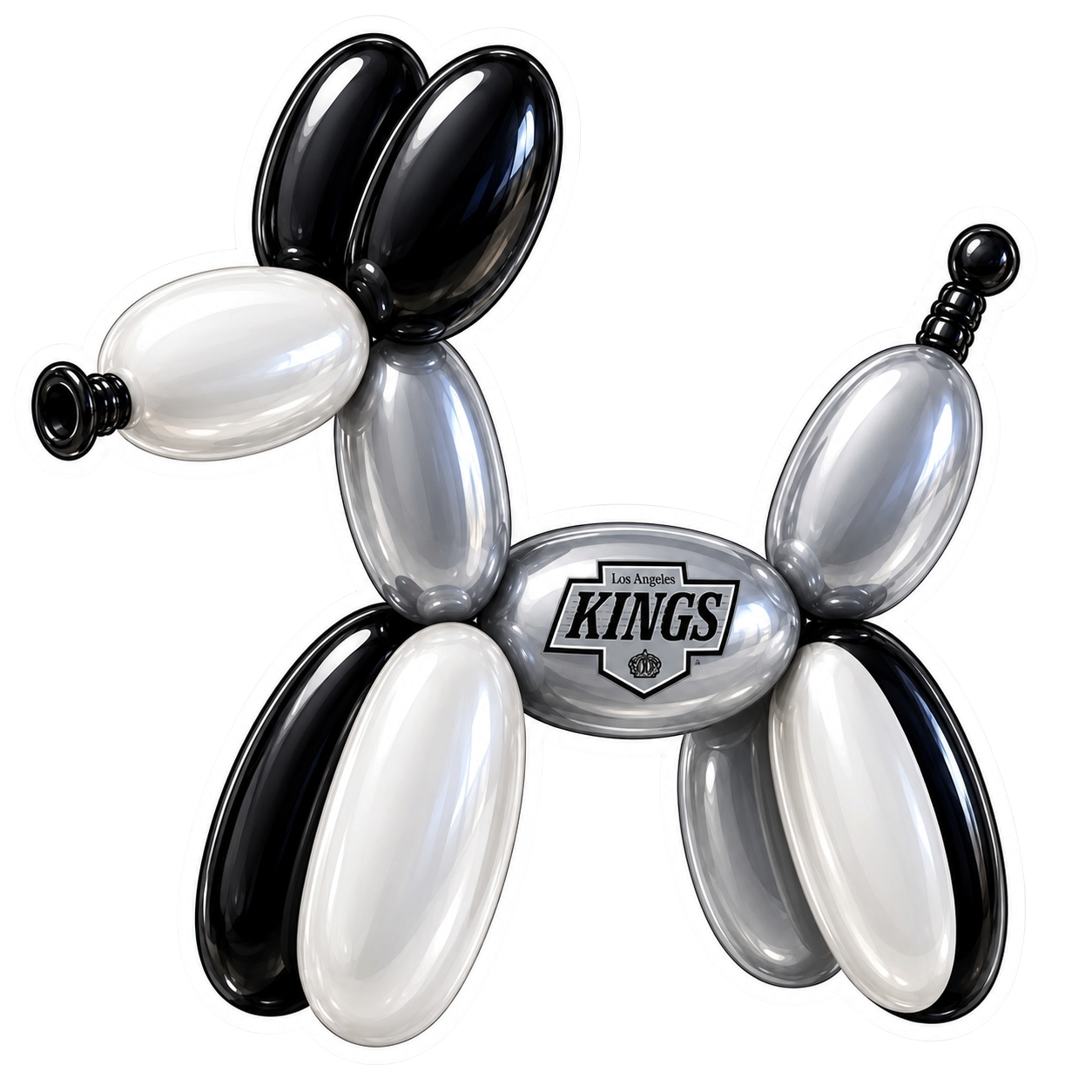 Balloon Animal Stickers - Black & Gray w/ LA K Logo