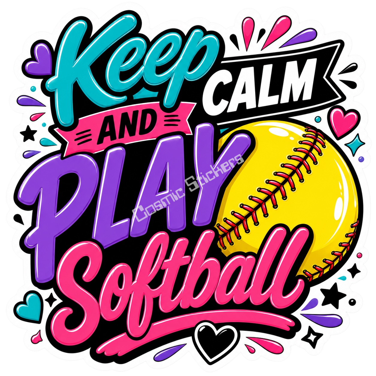 Girls Softball - Keep Calm and Play Softball