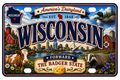 50 State License Plate Sticker Collection •WI•