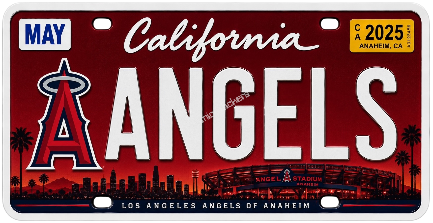 Sports Team License Plate Frame Sticker - Angels