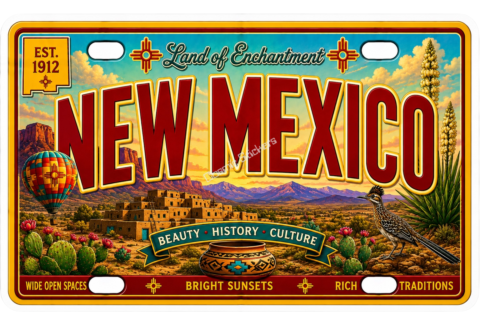 50 State License Plate Sticker Collection •NM•