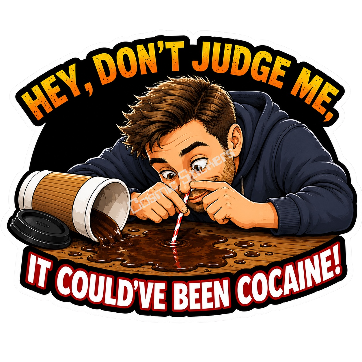Cosmic Stickers - Coffee Fiend- Man