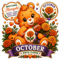 Birth Flower Bear - October