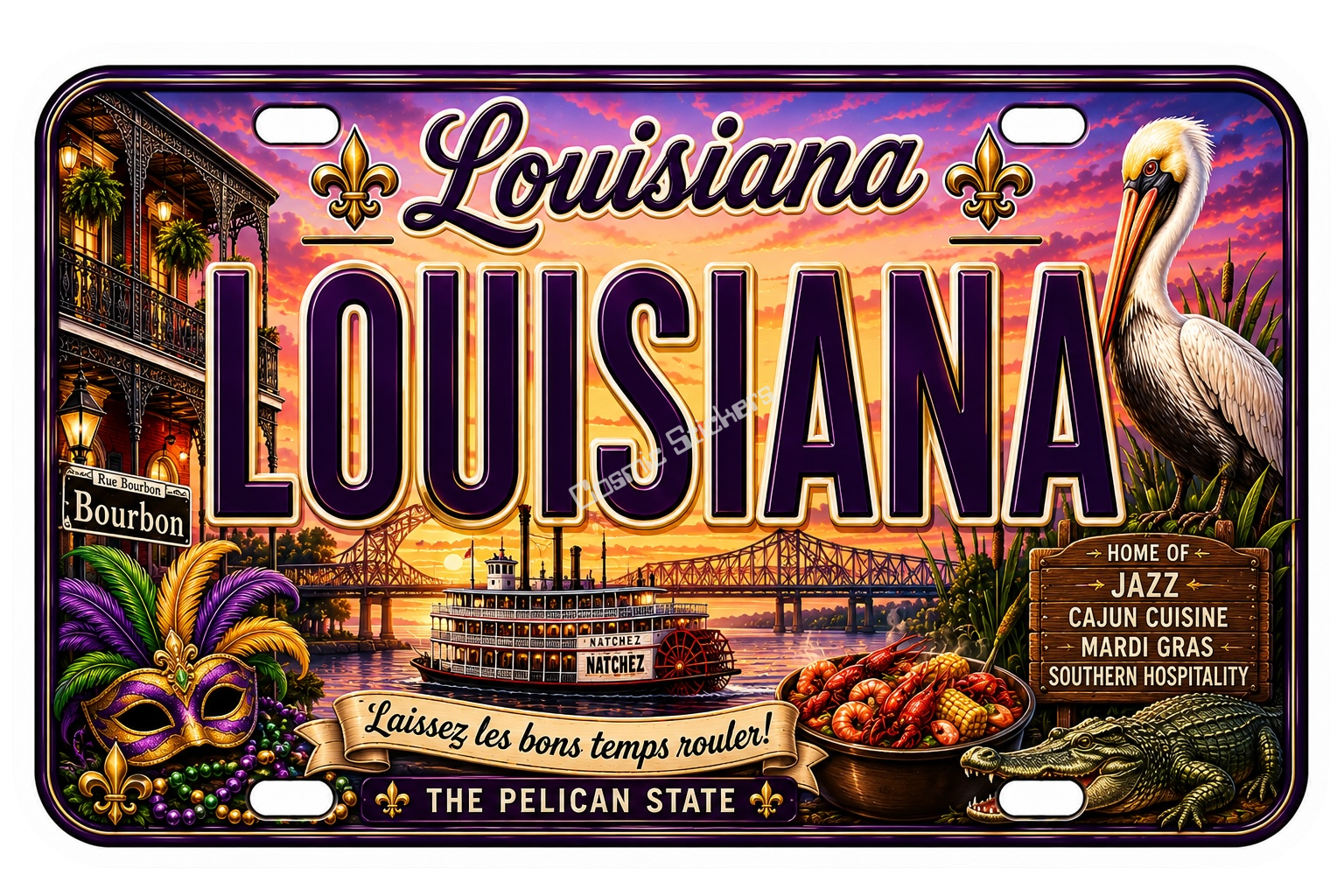 50 State License Plate Sticker Collection •LA•