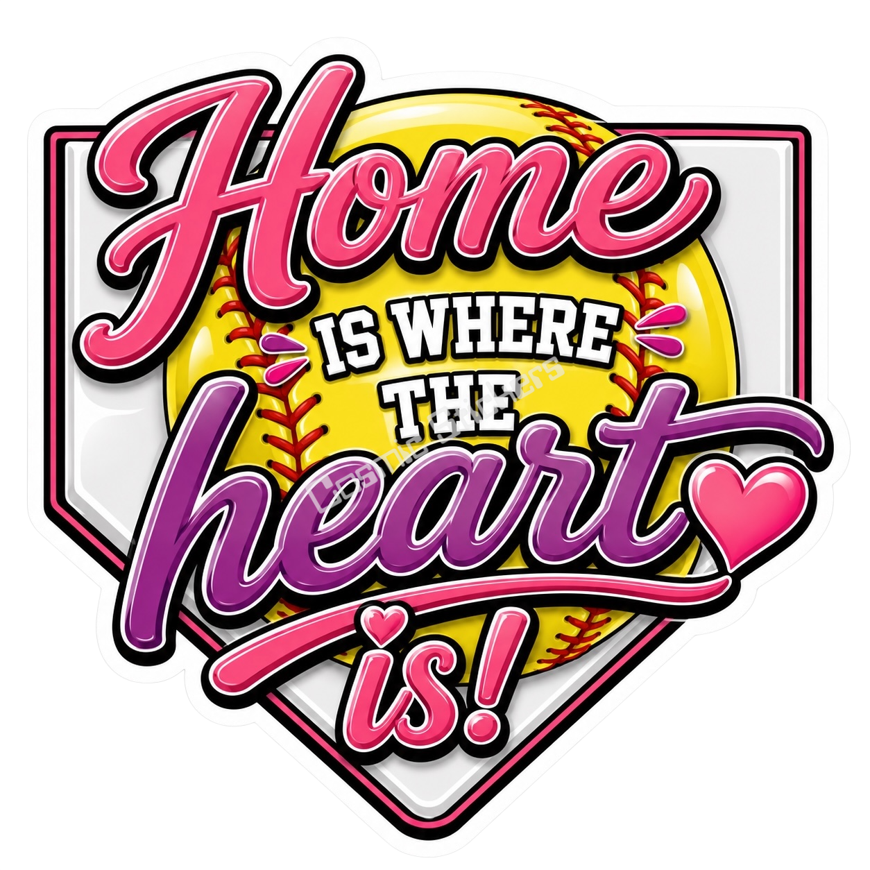 Girls Softball - Home Is Where The Heart Is