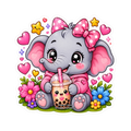 Kawaii Critters •Boba & Elephant•