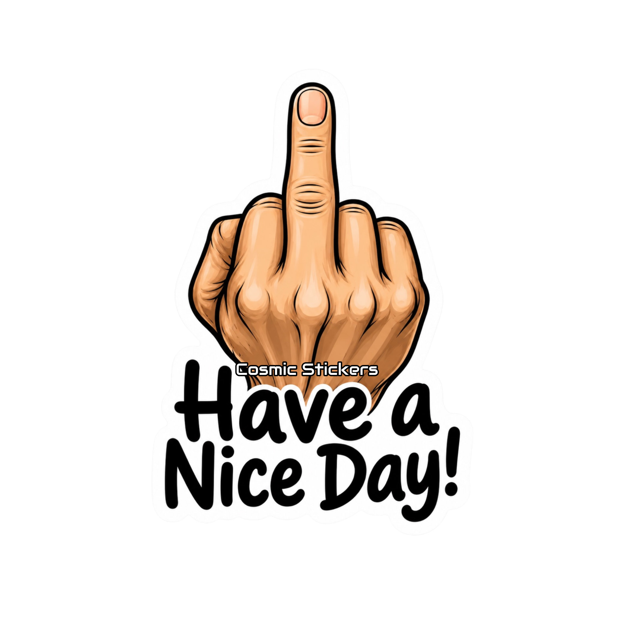 Have a Nice Day! Sticker – White/Black Text