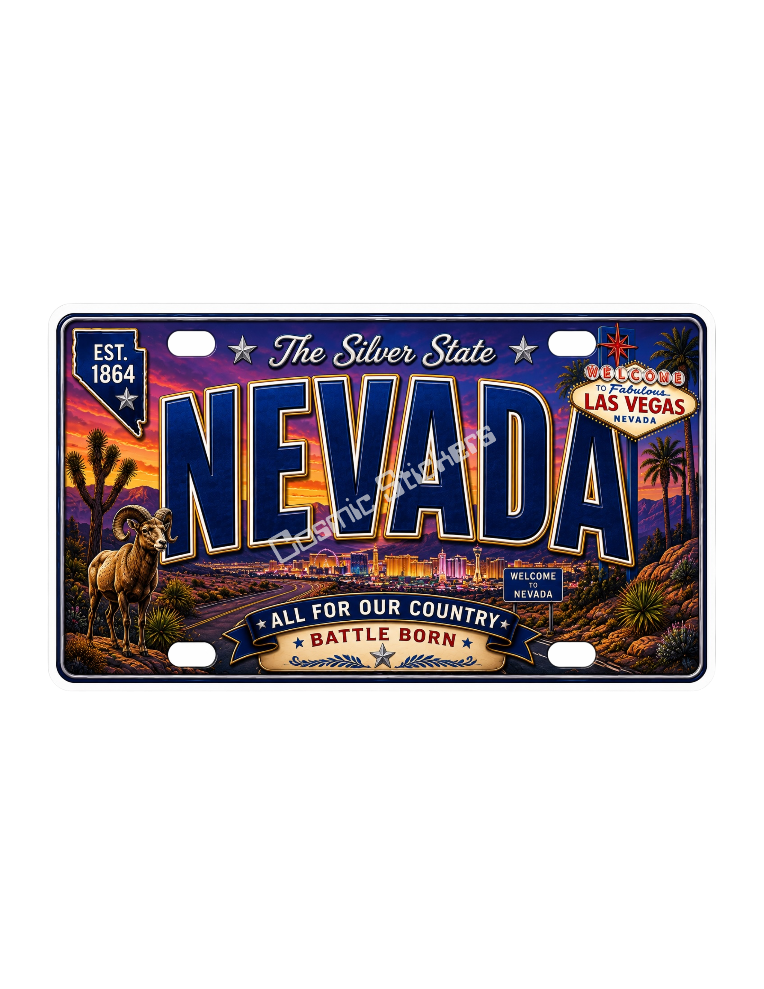 50 State License Plate Sticker Collection •NV•
